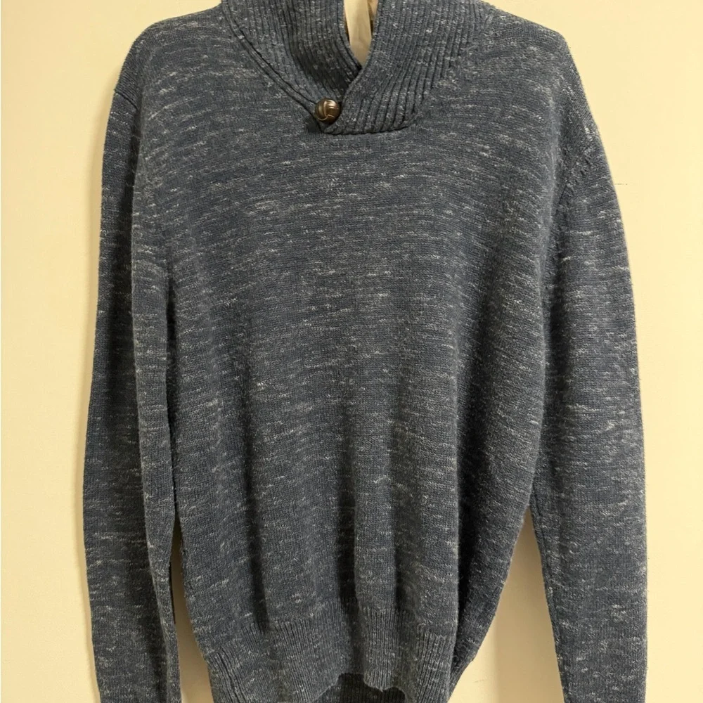 Vintage weatherproof Men's Deep Blue Shawl Collar Sweater